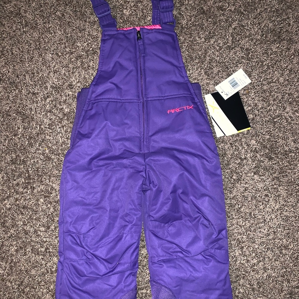 Brand New Girls Pink and Purple Arctix Snow Overalls Size 2T